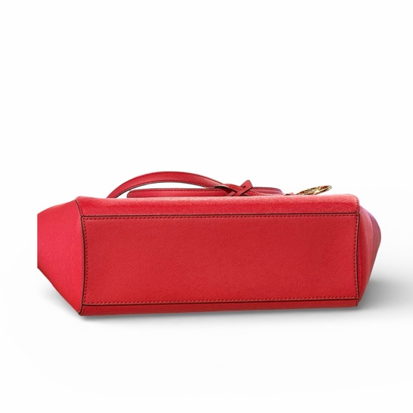 NWT Michael Kors Jet Set Travel Bright Red LG Chain Shoulder Bag Leather - Picture 5 of 16